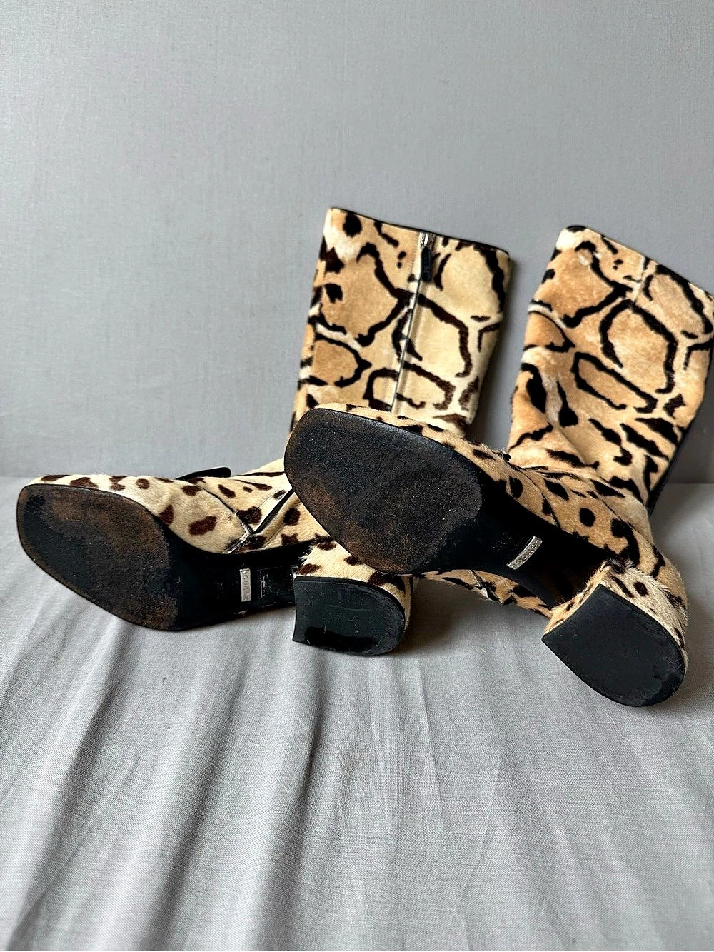 Gucci Leopard Print Pony Hair Lilian Horsebit Knee High Boots FW 2014 Runway - Picture 12 of 13